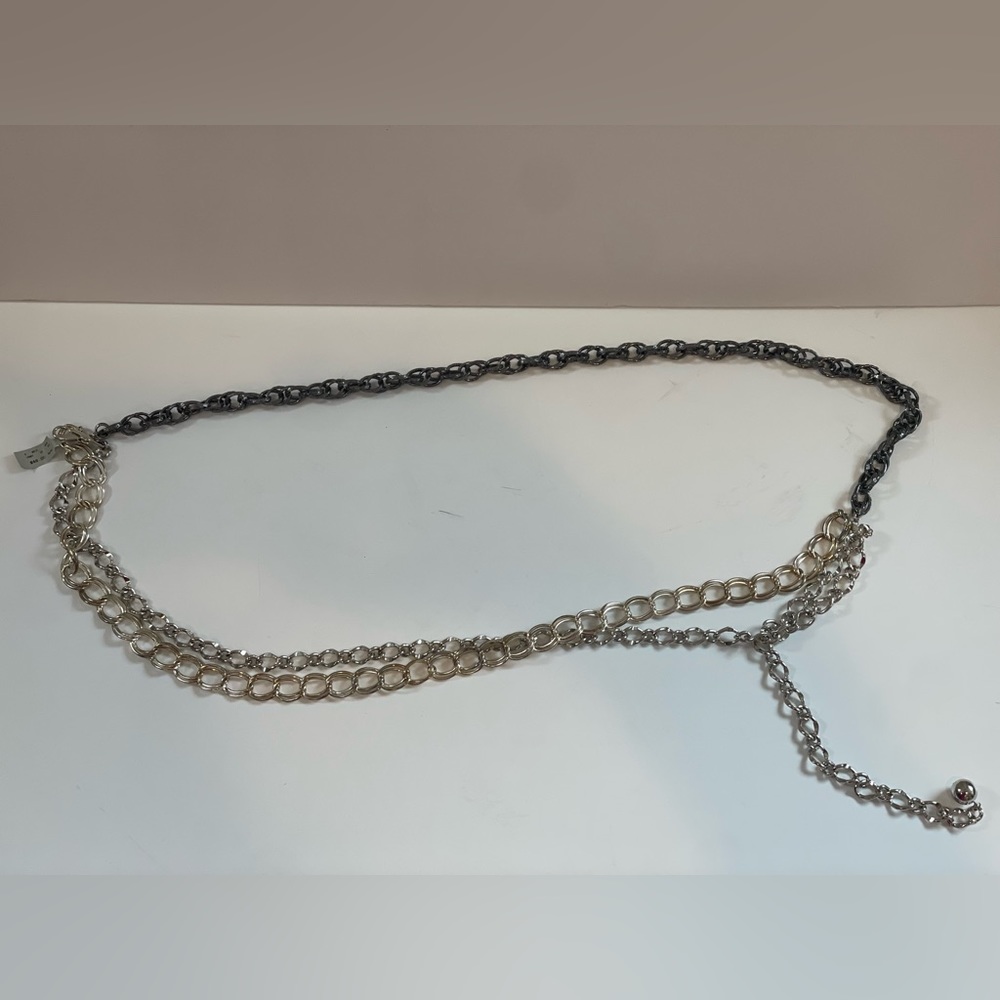 Cache Tri color chain belt NWT